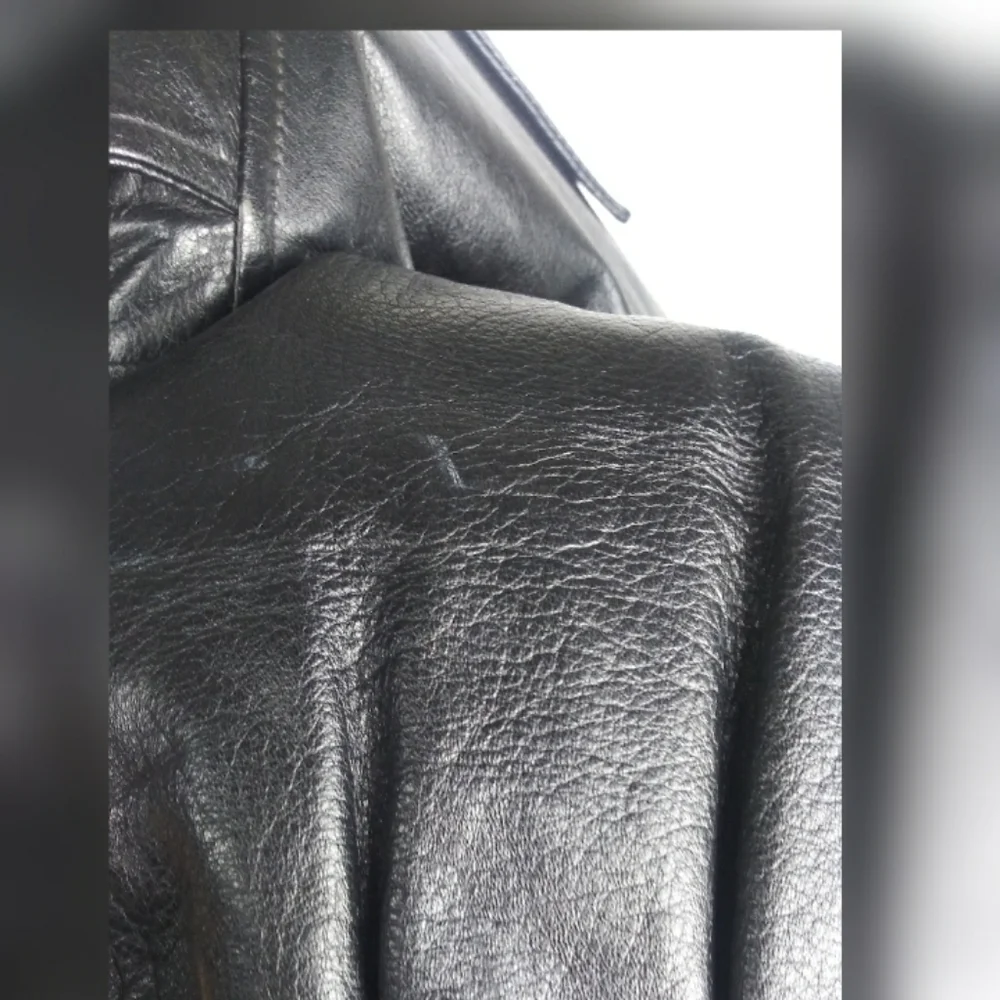 Guess black genuine leather zip up jacket - Picture 8 of 8